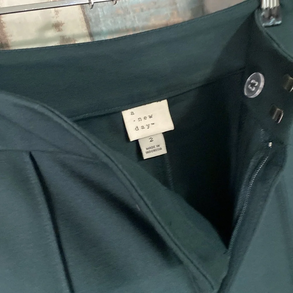 A new day green stretch high waisted flare slacks - Picture 11 of 16